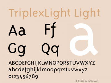 TriplexLight Light Version 001.001 Font Sample