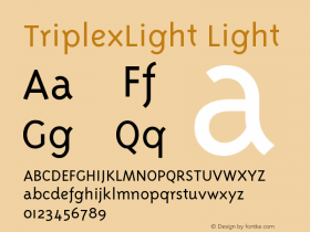 TriplexLight Light Version 001.001 Font Sample