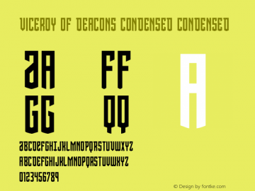 Viceroy of Deacons Condensed Version 1.1; 2019 Font Sample