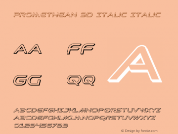 Promethean 3D Italic Version 2.0; 2017 Font Sample