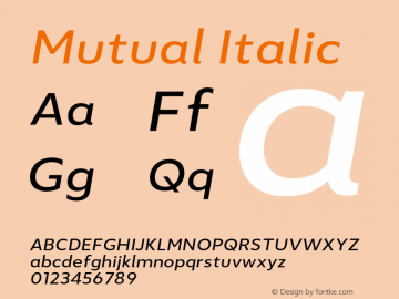 Mutual-Italic Version 1.00图片样张
