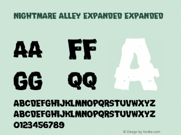 Nightmare Alley Expanded Version 1.0; 2015 Font Sample