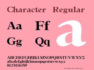 Character Regular Unknown Font Sample