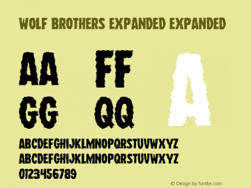 Wolf Brothers Expanded Version 1.0; 2015 Font Sample