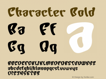 Character Bold Macromedia Fontographer 4.1J 01.1.23 Font Sample