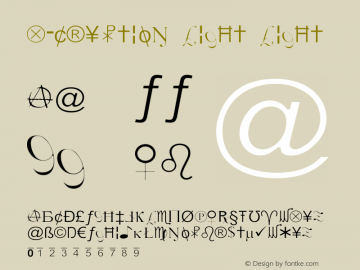 X-Cryption Light 2 Font Sample