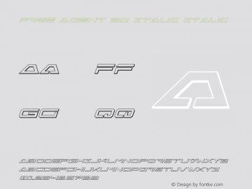 Free Agent 3D Italic Version 2.0; 2015 Font Sample