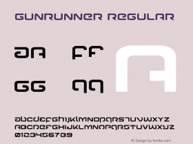 Gunrunner Version 1.0; 2016 Font Sample