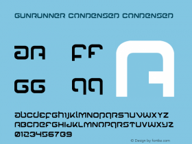 Gunrunner Condensed Version 1.0; 2016 Font Sample