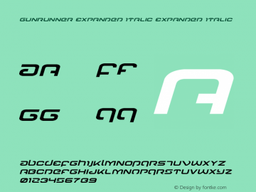 Gunrunner Expanded Italic Version 1.0; 2016图片样张