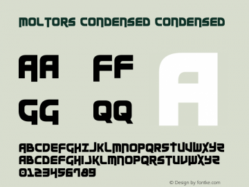 Moltors Condensed Version 3.0; 2016 Font Sample