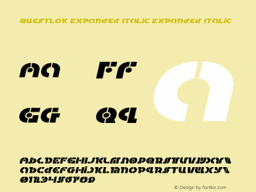 Questlok Expanded Italic Version 2.0; 2017图片样张