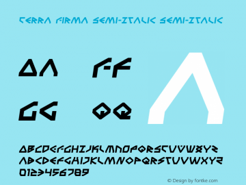 Terra Firma Semi-Italic Version 3.0; 2016 Font Sample