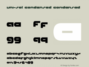 uni-sol condensed Version 4.1; 2019 Font Sample