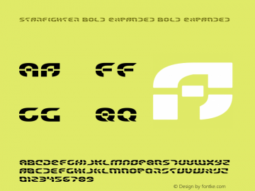 Starfighter Bold Expanded Version 3.0; 2017 Font Sample