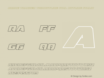 Drone Tracker ThinOutline Ital Version 1.2; 2016 Font Sample