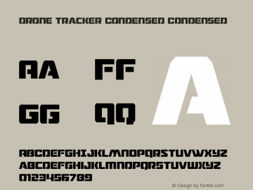 Drone Tracker Condensed Version 1.2; 2016 Font Sample