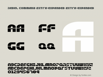 Rebel Command Extra-expanded 001.100 Font Sample