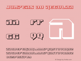 Jumpers 3D Version 1.1; 2017 Font Sample