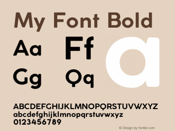 My Font Bold Version 0.001 Font Sample