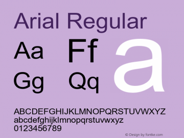 Arial Version 1.1 - November 1992 Font Sample