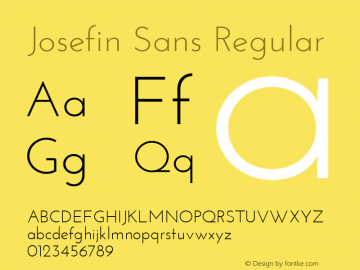 Josefin Sans  Font Sample