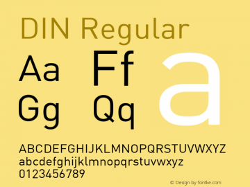 DIN-Regular 001.000 Font Sample