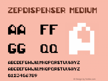 ZepDispenser Version 001.000 Font Sample
