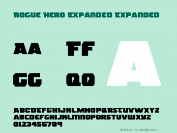 Rogue Hero Expanded Version 2.2; 2019 Font Sample