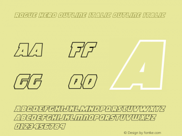 Rogue Hero Outline Italic Version 2.2; 2019图片样张