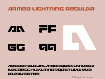 Armed Lightning Version 1.2; 2019 Font Sample