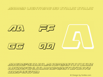 Armed Lightning 3D Italic Version 1.2; 2019图片样张