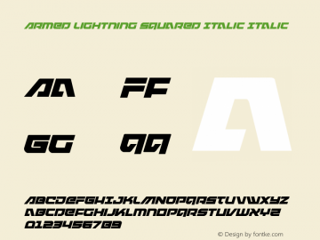 Armed Lightning Squared Italic Version 1.2; 2019图片样张