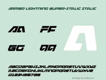 Armed Lightning Super-Italic Version 1.2; 2019图片样张