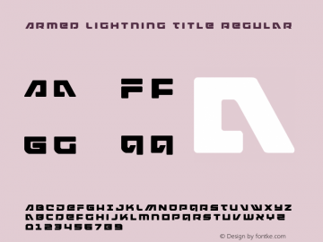 Armed Lightning Title Version 1.2; 2019 Font Sample