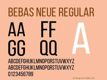 Bebas Neue Regular Version 001.003 Font Sample