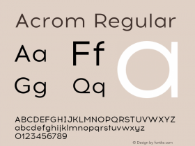 Acrom Regular Version 1.000;PS 001.000;hotconv 1.0.70;makeotf.lib2.5.58329 Font Sample