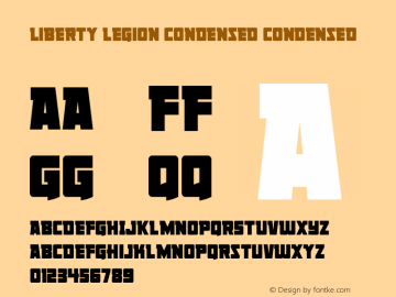 Liberty Legion Condensed Version 1.1; 2020 Font Sample