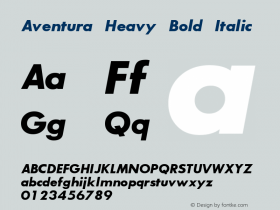 Aventura Heavy Bold Italic Unknown图片样张