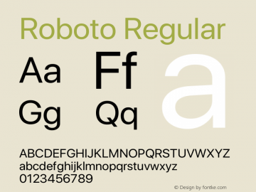 Roboto Regular Version 1.010 | CWR FONToMASS Premium compilation Font Sample