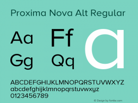 Proxima Nova Alt Regular Version 2.001 Font Sample