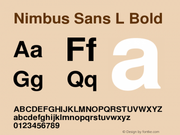 Nimbus Sans L Bold Version 1.06 Font Sample