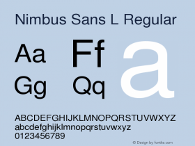 Nimbus Sans L Regular Version 1.06图片样张