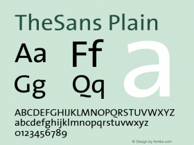 TheSans Plain Macromedia Fontographer 4.1 12/26/97 Font Sample