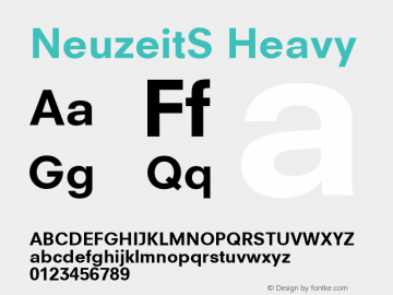 NeuzeitS BookHeavy Version 001.001 Font Sample