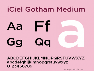 iCielGotham-Medium Version 2.20 Việt hóa bởi iCiel.net Font Sample