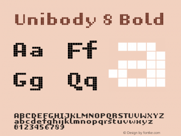 Unibody 8 Bold Macromedia Fontographer 4.1.5 15.7.2003 Font Sample