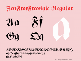 ZenFraxFreestyle Regular 1.0 2003-07-04 Font Sample