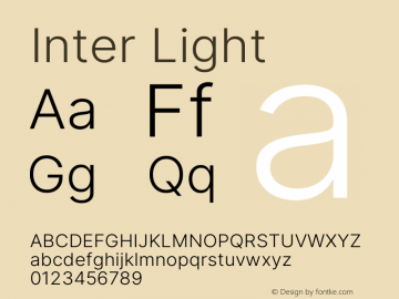 Inter Light Version 3.012;git-06b166889 Font Sample