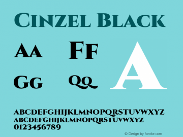 Cinzel Black Version 1.001;hotconv 1.0.109;makeotfexe 2.5.65596图片样张